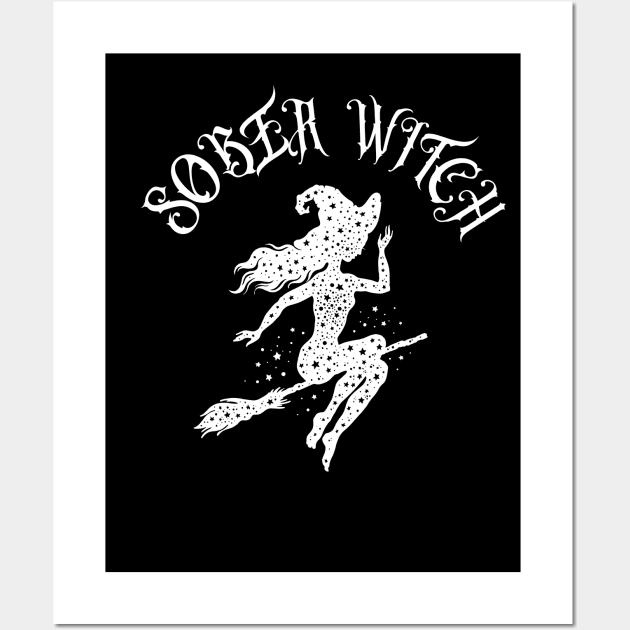 Sober Witch, Funny Halloween Addiction Recovery Wall Art by WaBastian